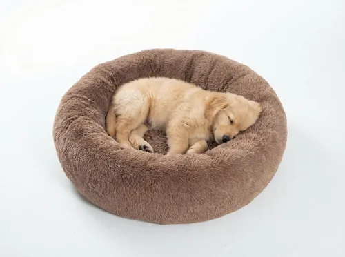 Miniatura 28 de SAVFOX Camas calmantes de felpa para perros, cama de perro de dona para perros pequeños, tamaño mediano, grande y extragrande, cómoda cama para Beige
