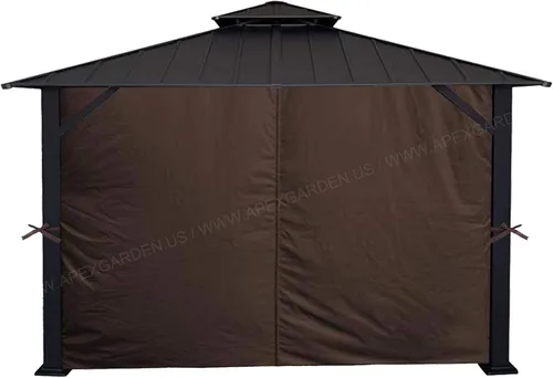 Miniatura 6 de APEX GARDEN Juego universal de cortinas de privacidad de 3 lados para toldo/abrigo solar/gazebo de 10' x 12' (gris oscuro (solo 3 lados))