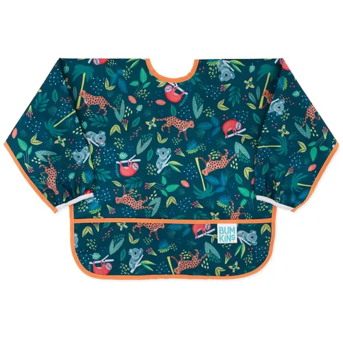 Miniatura 24 de Bumkins Babero con mangas para bebé, babero para niños pequeños, smock, tela impermeable, se adapta a edades de 6 a 24 meses, acuarela Acuarela E6