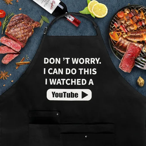 Miniatura 2 de Delantal de barbacoa para hombre con bolsillos, divertidos delantales de cocina para hombres, delantal de cocina impermeable para regalos de padre