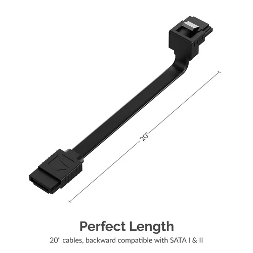 Miniatura 6 de SABRENT Cable de datos SATA III (6 Gbit/s) en ángulo recto con pestillo de bloqueo para unidades HDD/SSD/CD y DVD