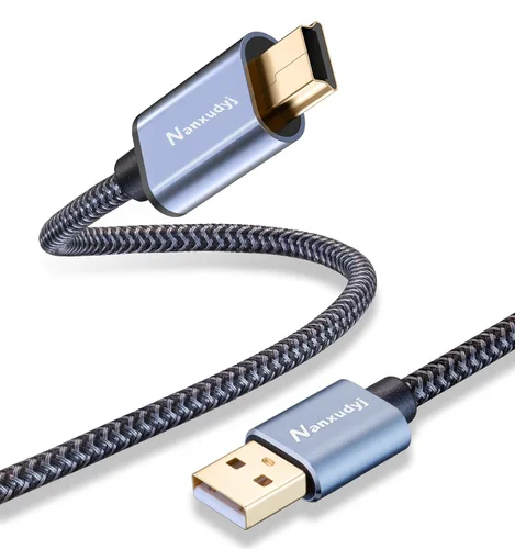Cable mini USB de 20 pies, mini USB 2.0 tipo A a Mini B cable de carga de datos, compatible con Hero HD, controlador de PS3, teléfono, reproductor