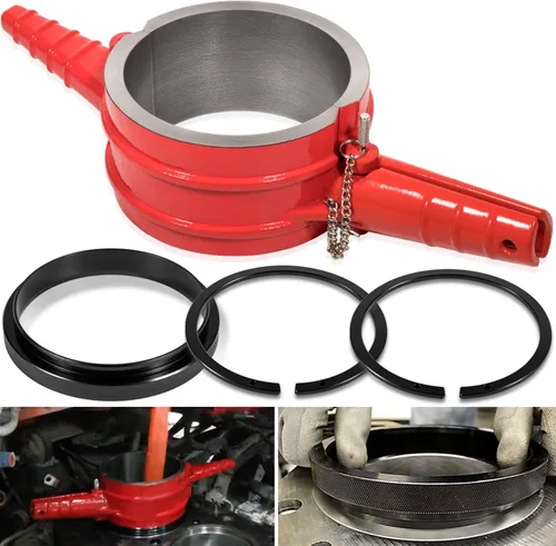 Miniatura 10 de 7040 Herramienta de compresor de anillo de pistón, adaptador de compresor de anillo de pistón y kit de anillo antipulido para Cummins ISX QSX 15