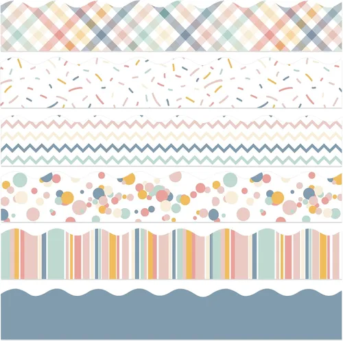 Miniatura 39 de Containlol Bordes para decoración de tablón de anuncios, 118 pies de borde festoneado con tema oceánico para tablón de anuncios de aula
