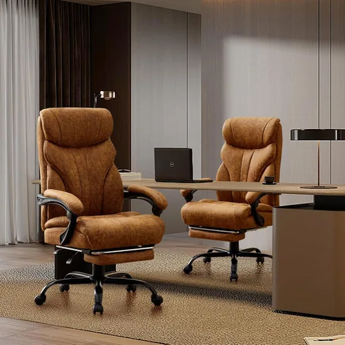 Miniatura 7 de Sillas de oficina grandes y altas con reposapiés, silla ergonómica para juegos de 500 libras de ancho, sillas de computadora ejecutivas reclinables