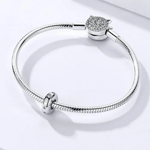 Miniatura 3 de Abalorio de plata de ley 925 con clip para pulsera Pandora, Plata esterlina, plata de ley