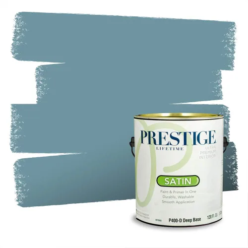 Miniatura 372 de Pintura Exterior + imprimación PRESTIGE, todo-en-uno, 1 galón, acabado mate, color comparable al Valspar* Royal Gray* VS151-Gris real