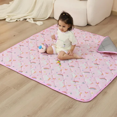 Miniatura 19 de Viviland Alfombrillas para bebé, 50 x 50 pulgadas, tapete acolchado grueso para bebés y niños pequeños, antideslizante y lavable a máquina, números