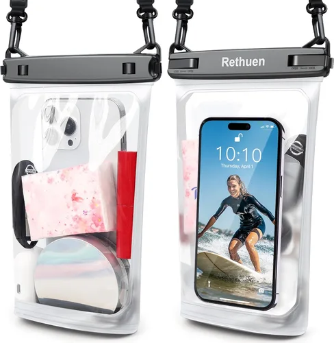 Miniatura 7 de Bolsa flotante grande impermeable para teléfono, paquete de 2 bolsas secas para teléfono celular para iPhone 17, 16, 15, 14, 13 Pro Max, Galaxy S24