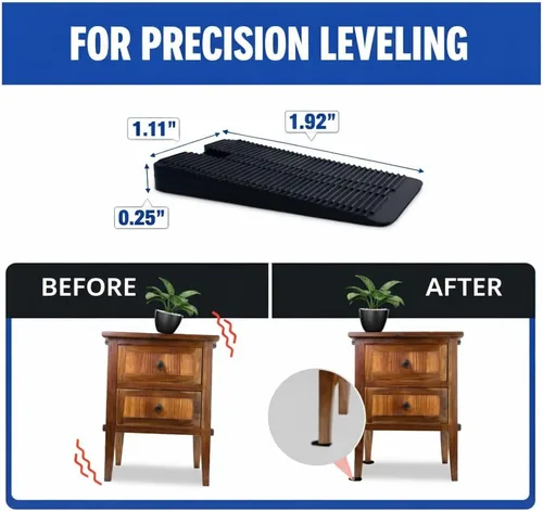 Miniatura 4 de Wobble Wedges Cuñas de nivelación de plástico resistentes fabricadas en los Estados Unidos, las cuñas de plástico rígido originales para nivelar