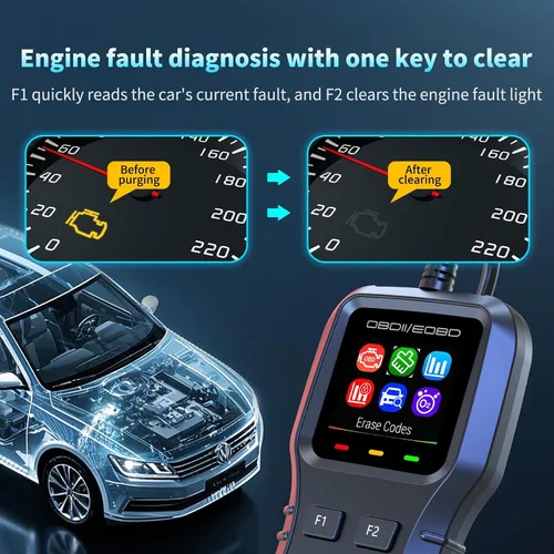 Miniatura 3 de AZIJYV Escáner K1 obd2, herramienta de diagnóstico del escáner obd2, lector de códigos de coche para comprobar la luz del motor, datos en vivo