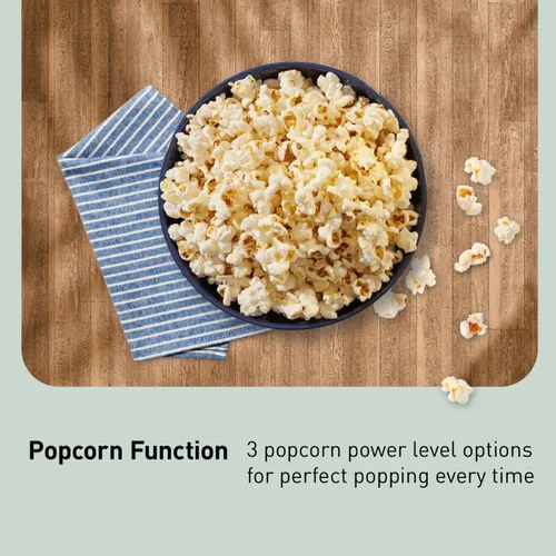 Miniatura 12 de Panasonic NN-SN68KS - Horno microondas compacto con potencia de 1200 W, sensor de cocción, botón de palomitas de maíz, descongelación rápida de 30