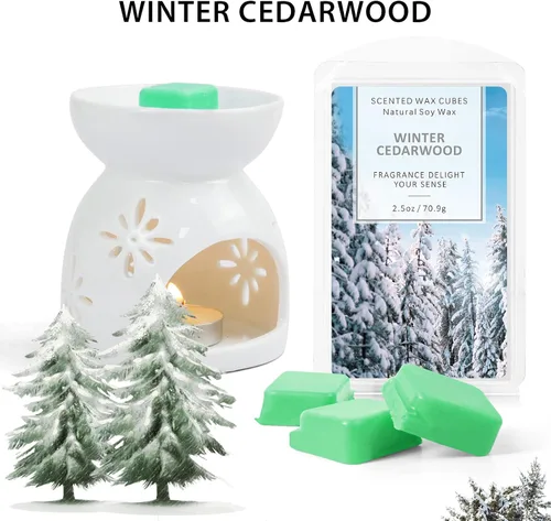 Miniatura 3 de SCENTORINI Cubos de Cera Derretible, Cera Derretible de Vela de Cedro Invernal con Aroma Fuerte, Cera Perfumada de Soja para Calentador de Cera
