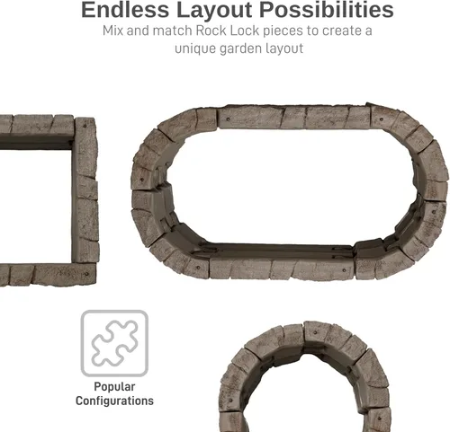 Miniatura 4 de RTS Home Accents Kit de cama de jardín elevada Rock Lock, cuadrado de 48 pulgadas