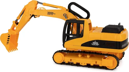 Miniatura 2 de Toy To Enjoy Juguetes de construcción – Excavadora y camión volquete de juguete para niños (juego de 2) – Garra movible y elevación trasera – Camión