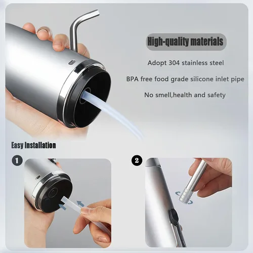 Miniatura 7 de GentleJet Dispensador de agua potable para botella de 5 galones, dispensador de agua portátil recargable eléctrico, bomba de botella de agua