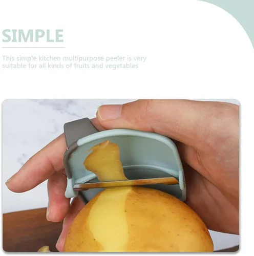 Miniatura 9 de HEMOTON 3 unids dedo melón rallador Veg Peeler Face Raspador Herramienta Pelador de patatas Dedo Pelador Naranja Patata Raspador Multifunción Palma