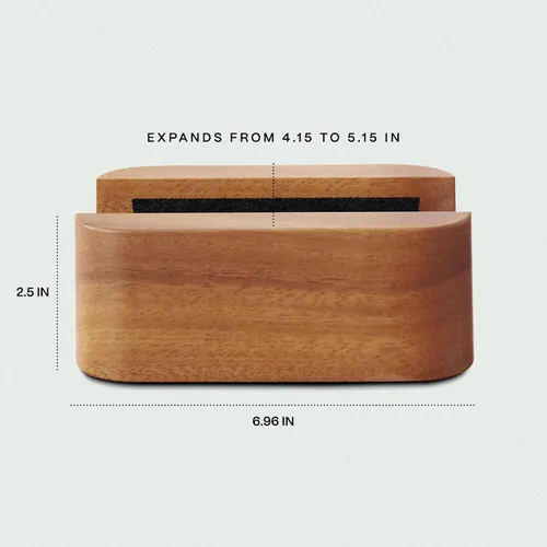 Miniatura 3 de COREMINDED Soporte vertical doble ajustable para computadora portátil, soporte de madera para laptop, soporte para MacBook Pro, base de aire Mac