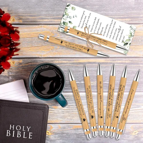 Miniatura 4 de Tenceur 50 juegos de regalos cristianos para el Día del Padre, bolígrafos de bambú con versículos bíblicos a granel y marcadores inspiradores
