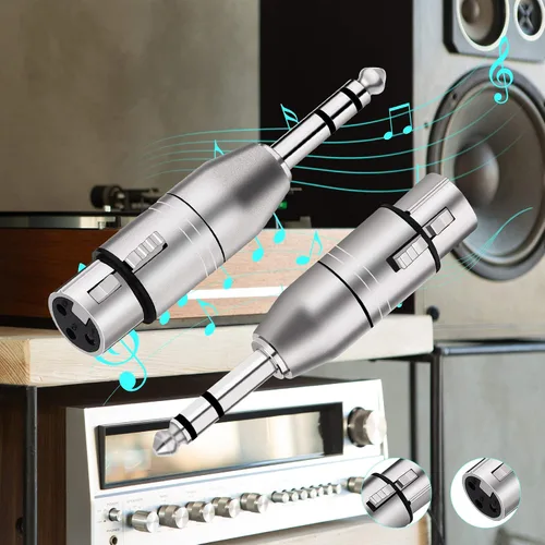 Miniatura 5 de Tisino Adaptador XLR hembra a TRS de 1/4 de pulgada, XLR hembra equilibrada a adaptadores macho de 0.250 in de pulgada - 2 unidades XLRF a 1/4" TRS