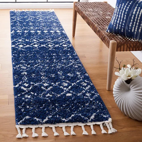 Miniatura 9 de SAFAVIEH Berber Fringe Shag Collection - Alfombra decorativa de 2 pies 2 pulgadas x 4 pies, color crema y gris oscuro, diseño que no desprende