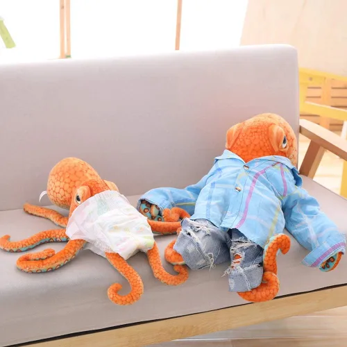 Miniatura 5 de ERDAO Peluche realista de pulpo, juguete de animales marinos de peluche gigantes, regalos para niños (21.6 pulgadas)