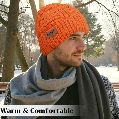 Miniatura 45 de Loritta Gorro de invierno cálido de punto grueso y holgado para hombre