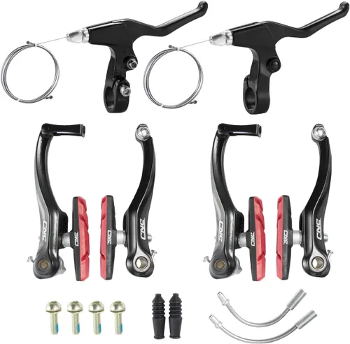 Miniatura 10 de CNC Set de Frenos V-Brake, Frenos V-Brake de Palanca Lineal para Bicicleta para Rueda Delantera/Trasera, Brazo Largo 110mm, Negro
