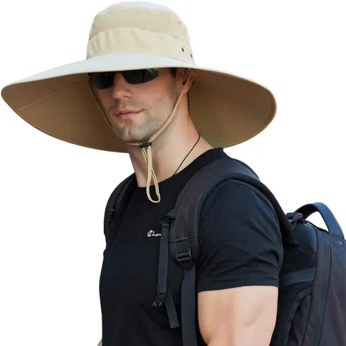 Miniatura 8 de Leotruny Sombrero de pescador de ala súper ancha UPF50+ sombrero impermeable para pesca, senderismo, camping