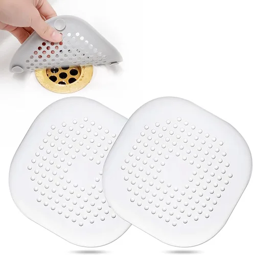 Miniatura 24 de Recolector de cabello cuadrado con ventosas para desagüe, tapón de silicona para ducha, fácil de instalar para baño, tina y cocina, 2