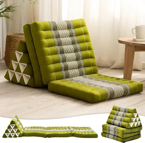 Miniatura 35 de Leewadee - Cojín Tailandés plegable para el suelo con respaldo para TV, sala de estar, colchón para exterior, 65.7 x 20.9 x 11.8 pulgadas, Kapok