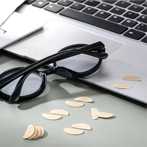 Miniatura 4 de Mtlee - 18 pares de anteojos, almohadillas de nariz adhesivas de silicona antideslizantes para anteojos, lentes de sol (transparente, 0.039 pulgadas)