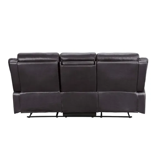 Miniatura 6 de Homelegance Yerba - Sofá reclinable doble de microfibra de 80 pulgadas, color marrón oscuro