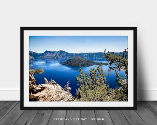 Miniatura 3 de Pacific Northwest Photography Print (Not Framed) Picture of Crater Lake on Summer Day in Oregon Cascade Mountains Wall Art Nature Decor (4" x 6")