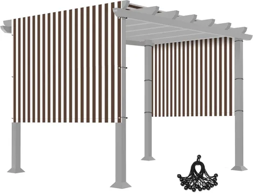 Panel de toldo de repuesto para pérgola de 6 x 17 pies con bolsillo para barra al aire libre