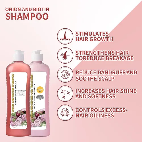 Miniatura 6 de Champú de biotina y romero, champú de cebolla y romero para cabello suave y brillo para el crecimiento del cabello, pérdida de cabello