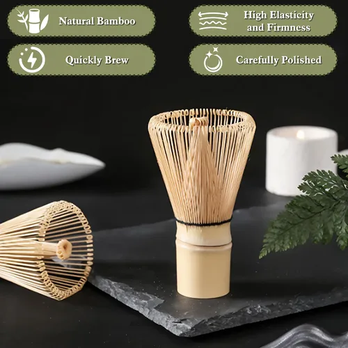 Miniatura 5 de Juego de 6 batidores de matcha, kit de herramientas de fabricación de matcha ceremonial japonés para batidor de bambú, cuchara de matcha, cuchara