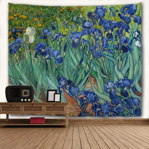 Miniatura 8 de WIHVE - Tapiz para colgar en la pared, de diseño floral bohemio, hippie, psicodélico, étnico, decorativo, de tela para dormitorio, decoración