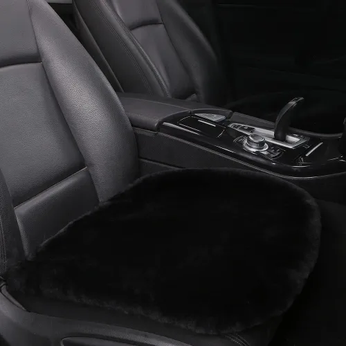 Miniatura 20 de LLB Fundas de asiento de asiento de automóvil de oveja genuina para automóviles, camiones, SUV, almohadilla protectora de asiento cómoda para Gris