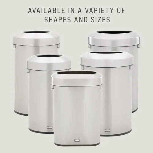Miniatura 7 de Rubbermaid Commercial Products Refine - Contenedor de basura decorativo, 23 galones, redondo de acero inoxidable para oficinas, centros comerciales