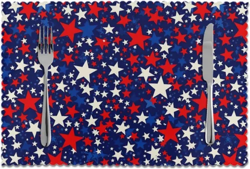 American Patriotic Freedom Stars - Juego de 4 manteles individuales, antideslizantes, resistentes al calor, lavables, para cocina, comedor,