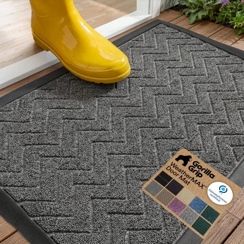 Miniatura 18 de Gorilla Grip - Tapete WeatherMax todoterreno 100% impermeable, caucho natural, resistente a manchas y decoloración, perfil bajo, interior y Grafito
