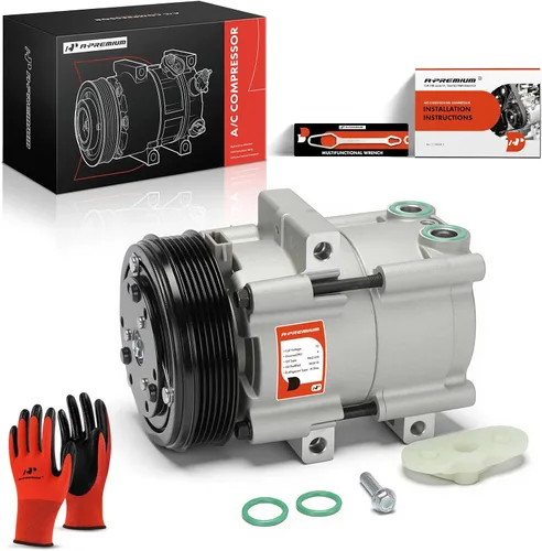 A-Premium Compresor de aire acondicionado con embrague compatible con Ford F-150 2002-2003, F-250 F-350 F-450 F-550 Super Duty, 4.6L 5.4L 6.8L