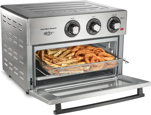 Miniatura 2 de Hamilton Beach Combo de freidora de aire para horno tostador, incluye hornear, asar y tostar, se adapta a pizza de 12 pulgadas, 1800 vatios, 6 modos