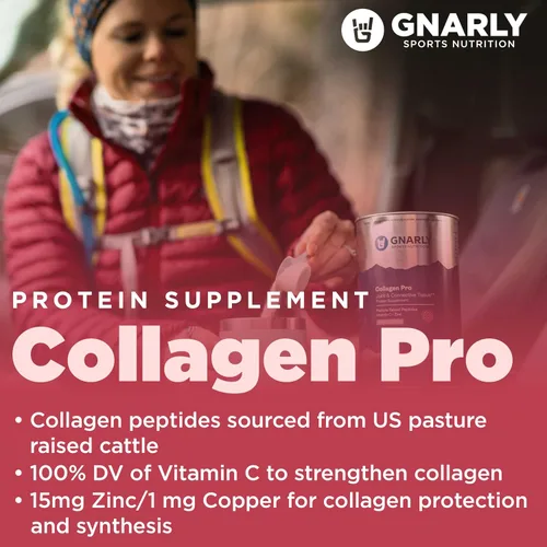 Miniatura 4 de Gnarly Nutrition Péptidos de colágeno – Colágeno Pro con vitamina C, zinc y cobre – Polvo de colágeno certificado NSF – Sin sabor, 10 paquetes