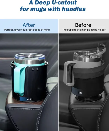 Miniatura 2 de JOYTUTUS - Portavasos para automóvil, expansor estable mejorado, tamaño grande con capacidad para vasos, botellas y tazones de 18 a 40 onzas, se