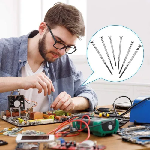 Miniatura 7 de NSZETZ Juego de 6 destornilladores mini, pequeño kit de herramientas de reparación profesional con 6 tamaños diferentes de destornilladores