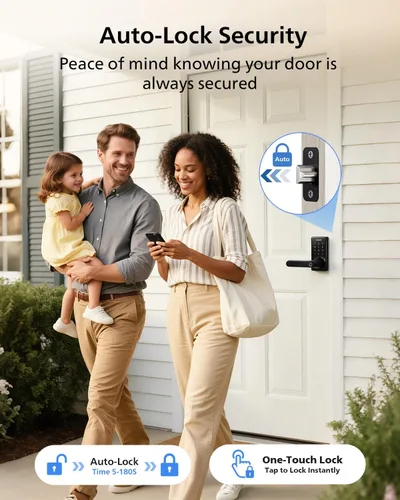 Miniatura 7 de Philips - Cerradura de puerta inteligente Wi-Fi con asa, cerradura de puerta de entrada sin llave, perilla de puerta de huellas dactilares, control