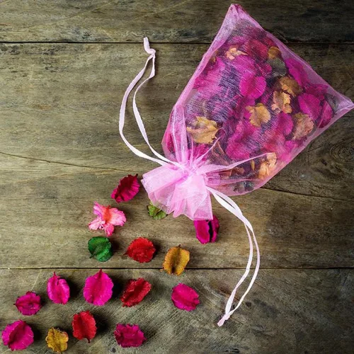 Miniatura 5 de Juego de 50 bolsas de regalo de organza con cordón de 4 x 6 pulgadas rosa para baby shower, cumpleaños de niña, recuerdos de fiesta, boda, despedida