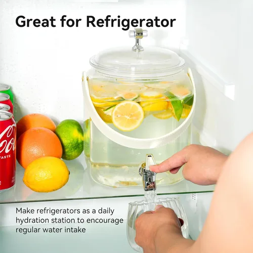 Miniatura 6 de Dispensador de bebidas de 1 galón, dispensador de jugos a prueba de fugas, dispensador de limonada de plástico sellado con tapas antioxidantes